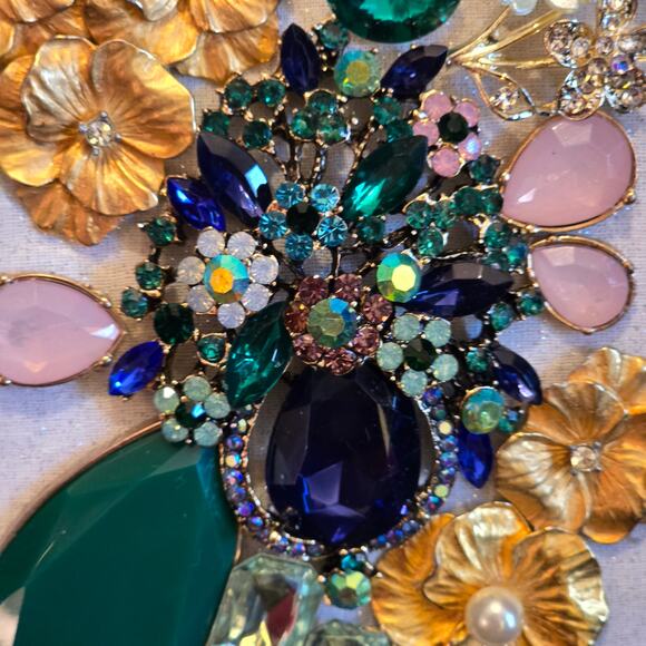 Hand Crafted Framed Jewelry Art 6.5"W x 8.5"H - Picture 4 of 8